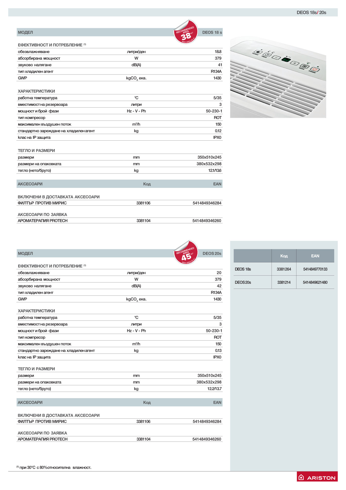 Влагоуловител от DEOS 18s-20s от ARISTON