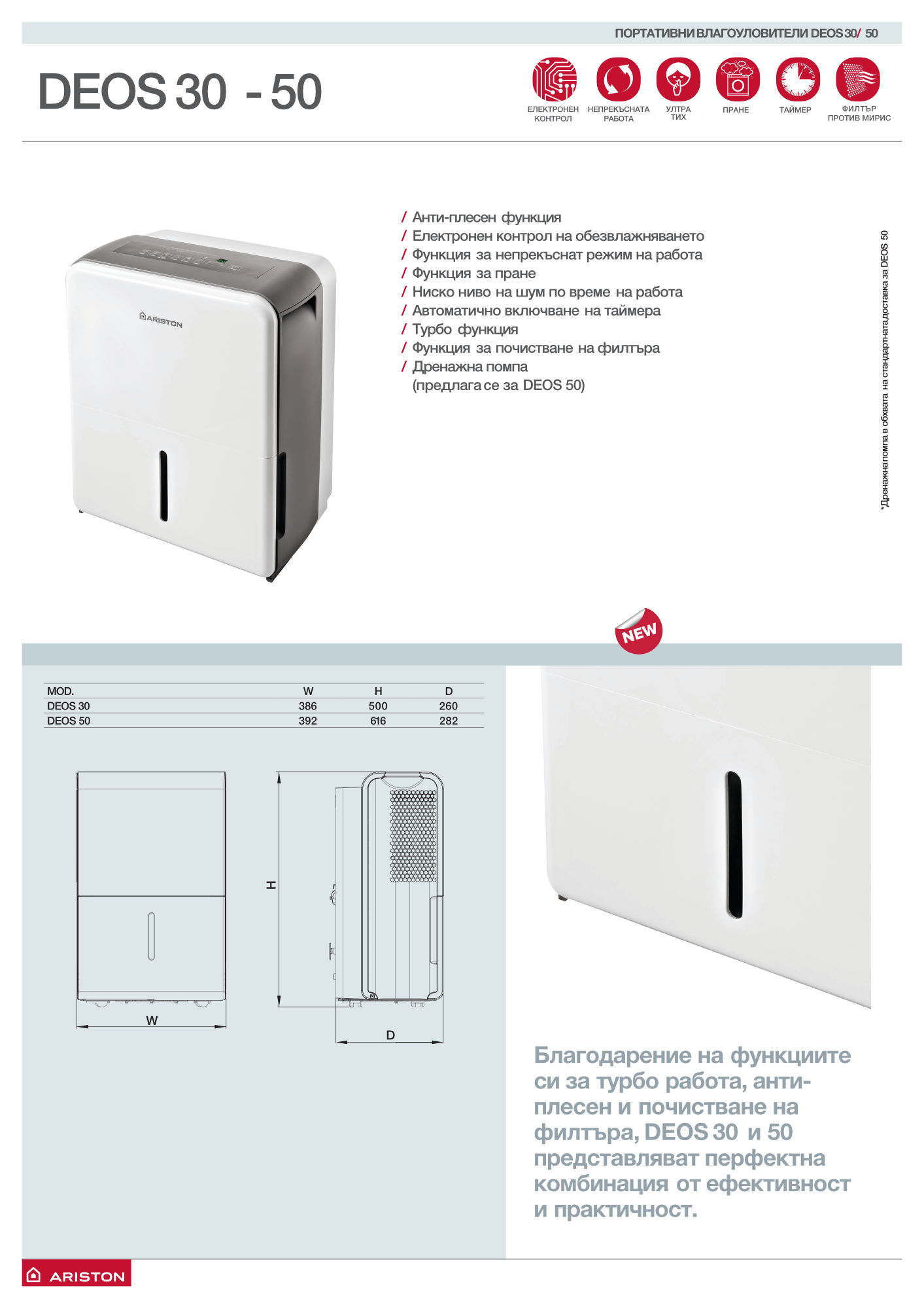 Влагоуловител от DEOS 30-50 от ARISTON